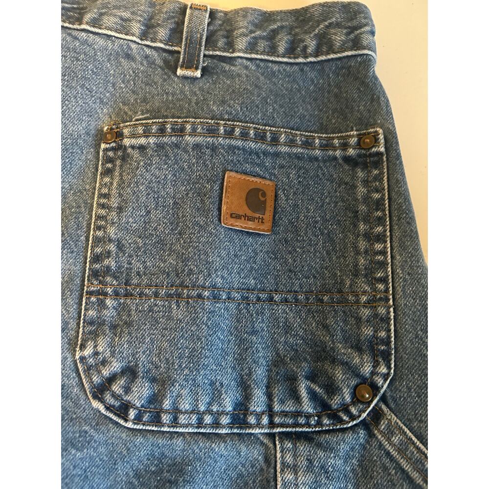 Carhartt Loose Dungaree Fit Double-Front Washed Logger jeans B73DST size 42x30 - Picture 4 of 5